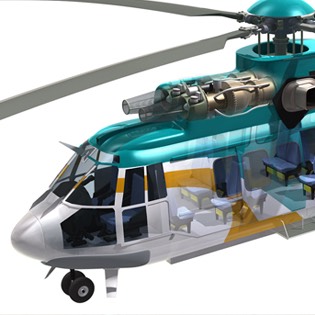 Helicopter cutaway illustration