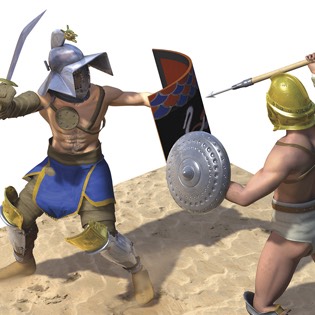 Gladiators fighting 