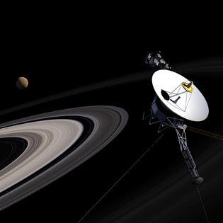 Saturn with Voyager 